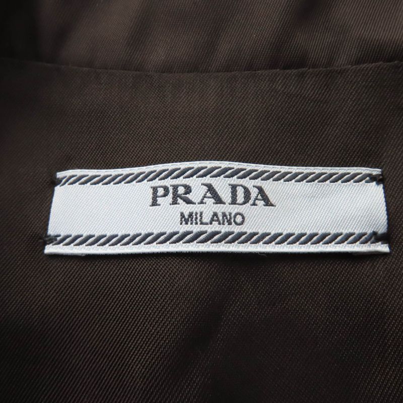 Prada 230619 Re-nylon Triangle Logo Plate Short Sleeve Shirt Dress Black 40