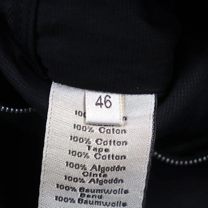 Hermes 100% Cotton Short Sleeve Shirt Jacket With Logo Zip Pocket Black 46 Made