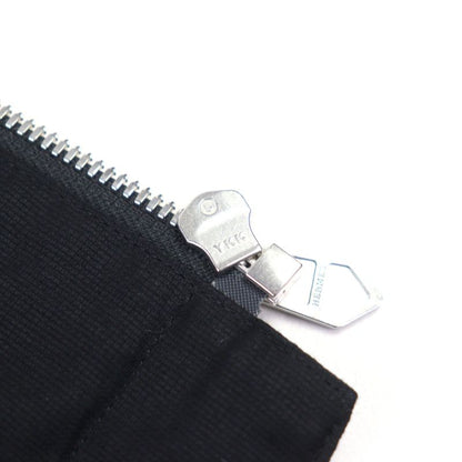 Hermes 100% Cotton Short Sleeve Shirt Jacket With Logo Zip Pocket Black 46 Made