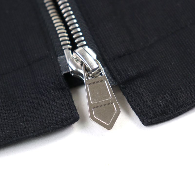 Hermes 100% Cotton Short Sleeve Shirt Jacket With Logo Zip Pocket Black 46 Made