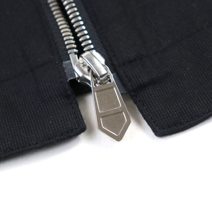 Hermes 100% Cotton Short Sleeve Shirt Jacket With Logo Zip Pocket Black 46 Made