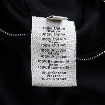 Hermes 100% Cotton Short Sleeve Shirt Jacket With Logo Zip Pocket Black 46 Made