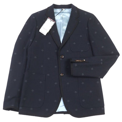 Gucci 521888 BEE Embroidered All-over Pattern Logo Button Piping Single