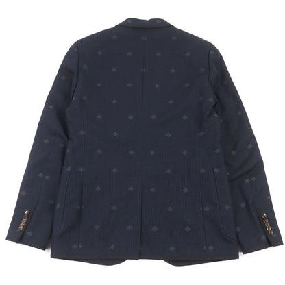 Gucci 521888 BEE Embroidered All-over Pattern Logo Button Piping Single