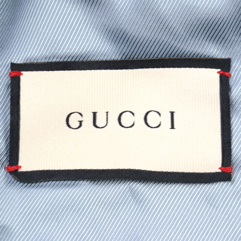 Gucci 521888 BEE Embroidered All-over Pattern Logo Button Piping Single