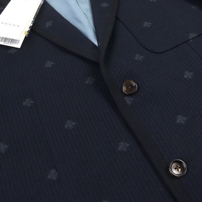 Gucci 521888 BEE Embroidered All-over Pattern Logo Button Piping Single