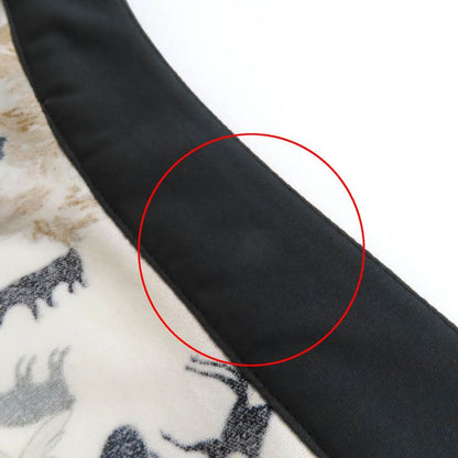 Hermes Kachinas 100% Cotton Ethnic Pattern Leather Use Boat Neck Short Sleeve