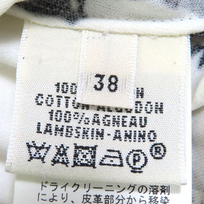 Hermes Kachinas 100% Cotton Ethnic Pattern Leather Use Boat Neck Short Sleeve