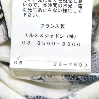 Hermes Kachinas 100% Cotton Ethnic Pattern Leather Use Boat Neck Short Sleeve