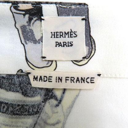 Hermes Kachinas 100% Cotton Ethnic Pattern Leather Use Boat Neck Short Sleeve