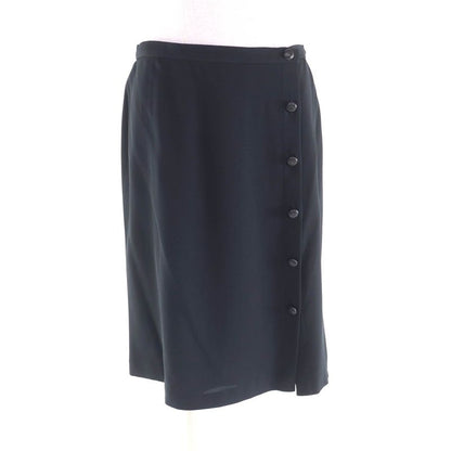 CHANEL 05P P25505 Knee-length Silk Skirt With Coco Mark Buttons Wrap Skirt