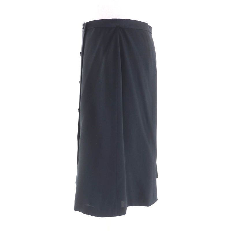 CHANEL 05P P25505 Knee-length Silk Skirt With Coco Mark Buttons Wrap Skirt