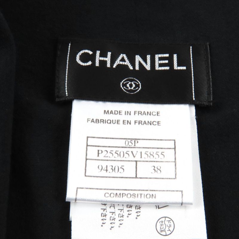 CHANEL 05P P25505 Knee-length Silk Skirt With Coco Mark Buttons Wrap Skirt