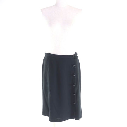 CHANEL 05P P25505 Knee-length Silk Skirt With Coco Mark Buttons Wrap Skirt
