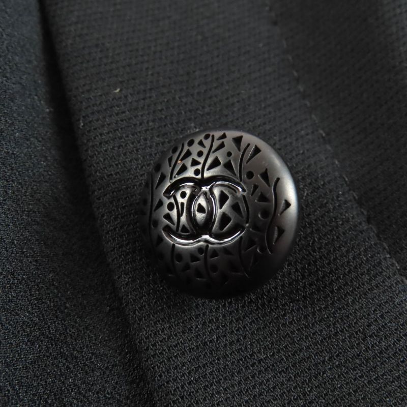 CHANEL 05P P25505 Knee-length Silk Skirt With Coco Mark Buttons Wrap Skirt