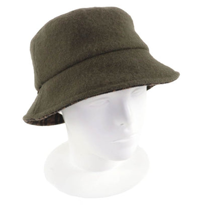 Fendi Fxq901 100% Wool 100% Silk Lining Zucca Pattern Lining Hat Bucket Hat