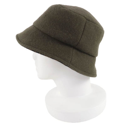 Fendi Fxq901 100% Wool 100% Silk Lining Zucca Pattern Lining Hat Bucket Hat