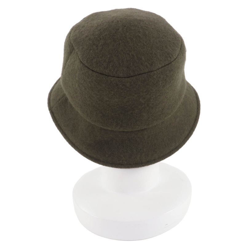 Fendi Fxq901 100% Wool 100% Silk Lining Zucca Pattern Lining Hat Bucket Hat