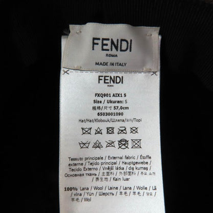Fendi Fxq901 100% Wool 100% Silk Lining Zucca Pattern Lining Hat Bucket Hat