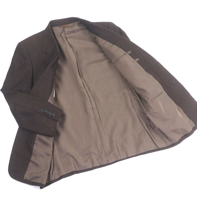 Christian DIOR Cashmere Silk Single Tweed Jacket Tailored Jacket Brown 54 Made