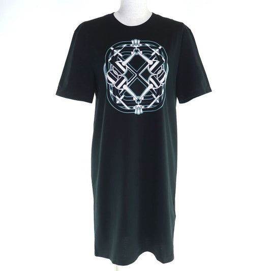 Hermes 24AW 4h4516da Cartouche 100% Cotton Crew Neck Short Sleeve Dress Black