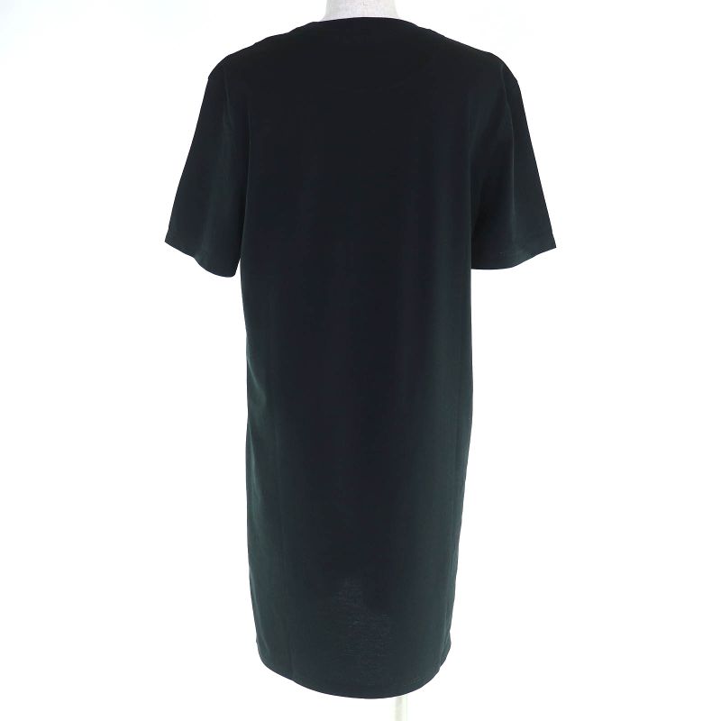 Hermes 24AW 4h4516da Cartouche 100% Cotton Crew Neck Short Sleeve Dress Black