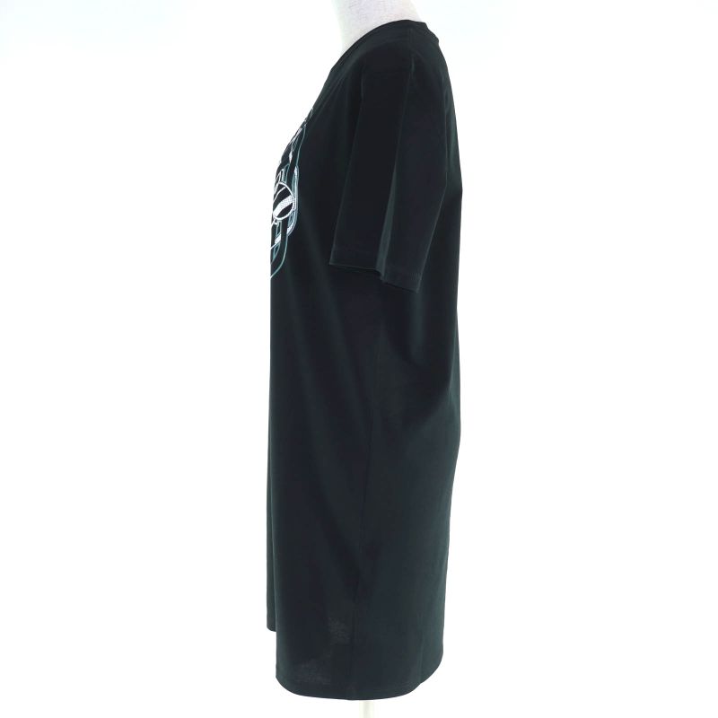 Hermes 24AW 4h4516da Cartouche 100% Cotton Crew Neck Short Sleeve Dress Black