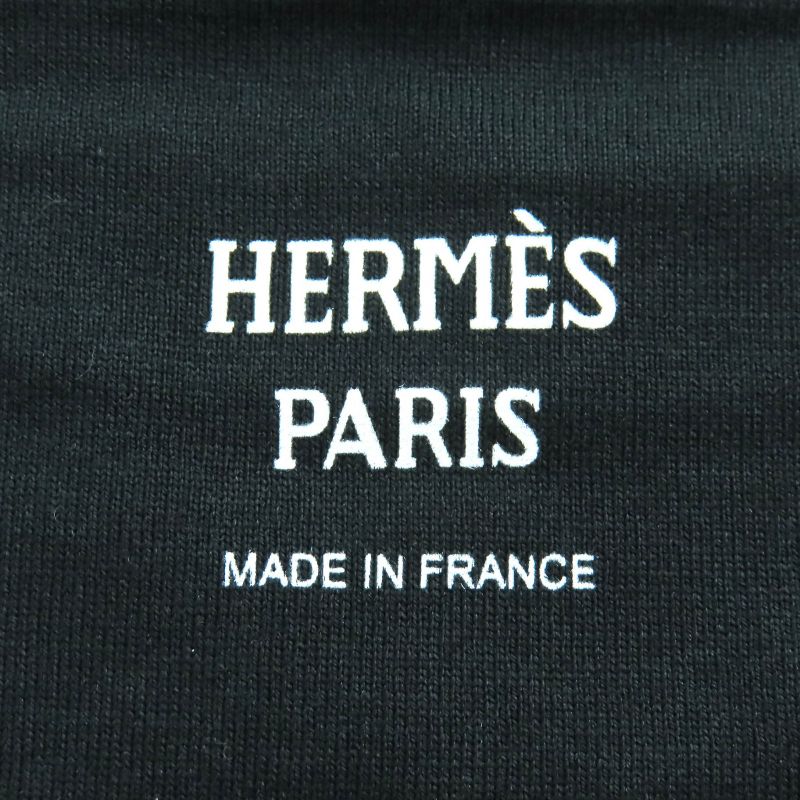 Hermes 24AW 4h4516da Cartouche 100% Cotton Crew Neck Short Sleeve Dress Black