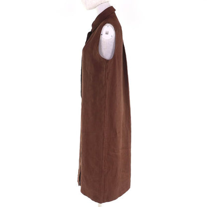 Hermes Vintage 100% Linen Margiela Period H Logo Button Sleeveless Shirt Dress