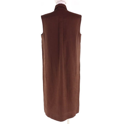 Hermes Vintage 100% Linen Margiela Period H Logo Button Sleeveless Shirt Dress
