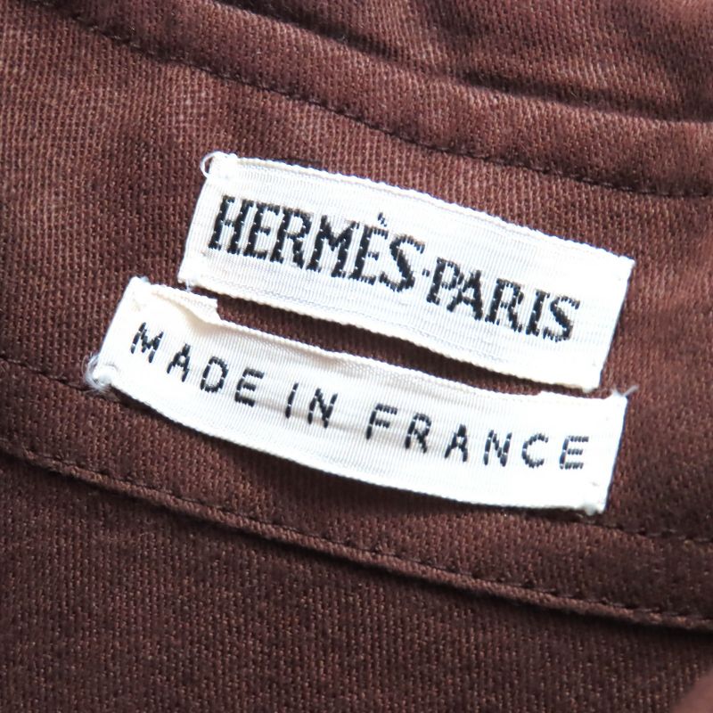Hermes Vintage 100% Linen Margiela Period H Logo Button Sleeveless Shirt Dress
