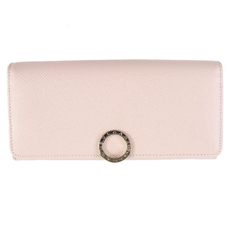Bvlgari 288178 Circle Logo Hardware Clip Flap Leather Long Wallet Long Wallet