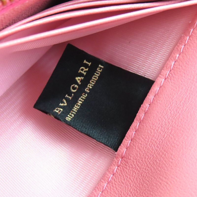 Bvlgari 288178 Circle Logo Hardware Clip Flap Leather Long Wallet Long Wallet