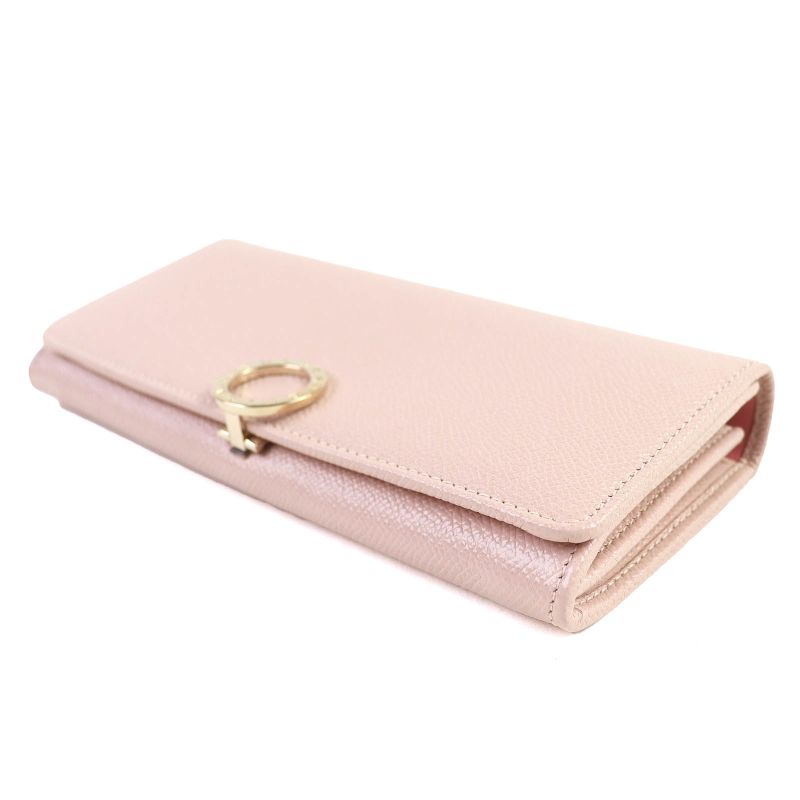 Bvlgari 288178 Circle Logo Hardware Clip Flap Leather Long Wallet Long Wallet