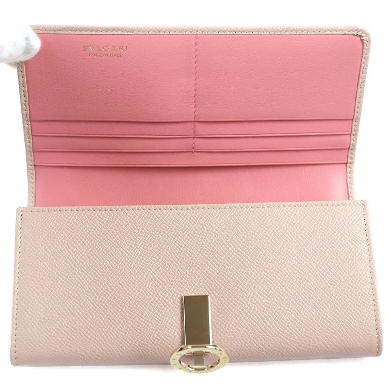 Bvlgari 288178 Circle Logo Hardware Clip Flap Leather Long Wallet Long Wallet