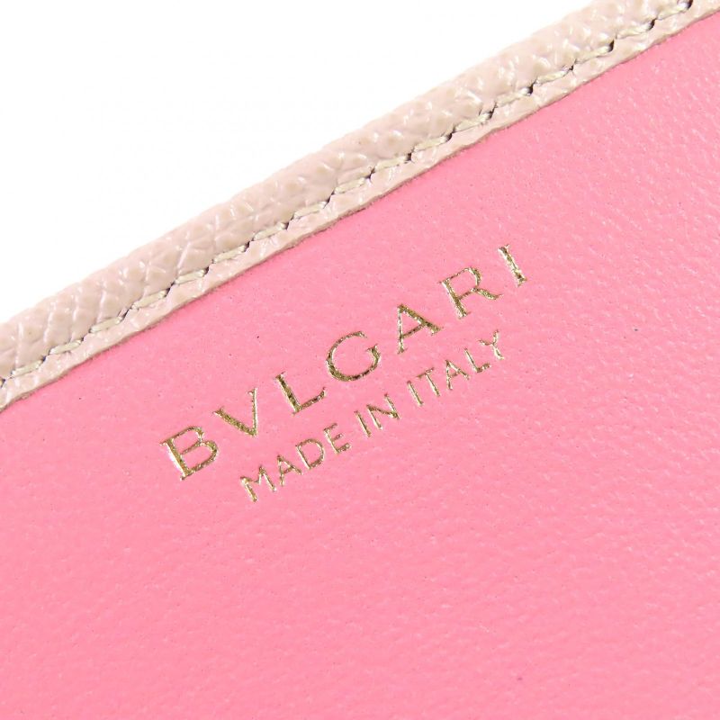 Bvlgari 288178 Circle Logo Hardware Clip Flap Leather Long Wallet Long Wallet