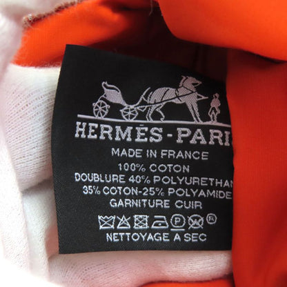 Hermes Bolide Pouch Mini Cotton 100% H Logo Embroidery Leather Use Cosmetic
