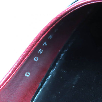 CHANEL G27344 Coco Mark Stitching Leather Su Ring Back Bicolor Pumps Redish