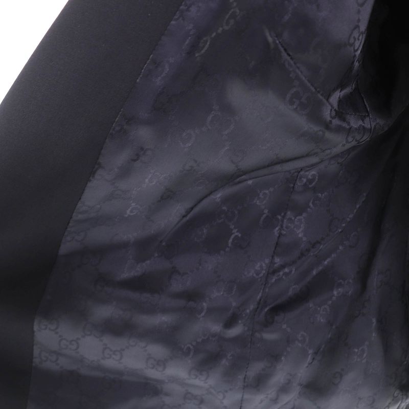 Gucci Tom Ford Period GG Pattern Lining Logo Buttons Wool Single Tailored