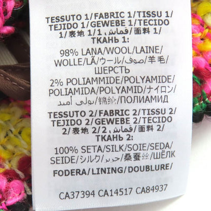 Gucci 596980 Partially 100% Silk Lion Buttons All-over Wool Tweed Long Skirt