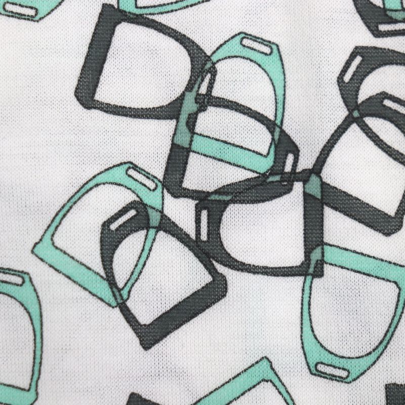 Hermes Etriers 100% Cotton Horsebit Allover Pattern Crew Neck Short Sleeve