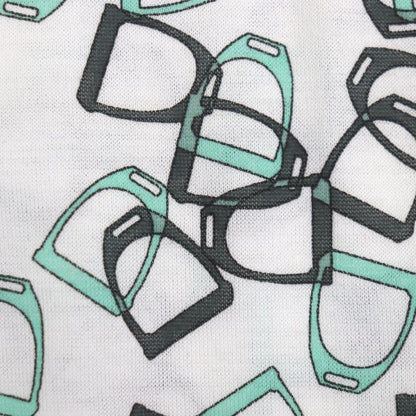 Hermes Etriers 100% Cotton Horsebit Allover Pattern Crew Neck Short Sleeve