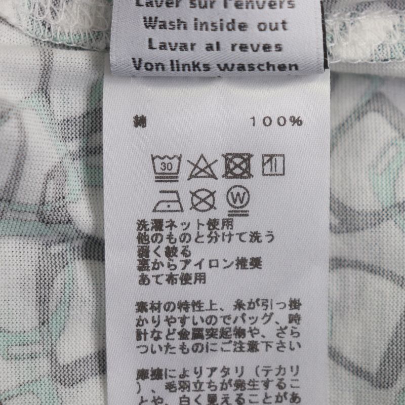 Hermes Etriers 100% Cotton Horsebit Allover Pattern Crew Neck Short Sleeve