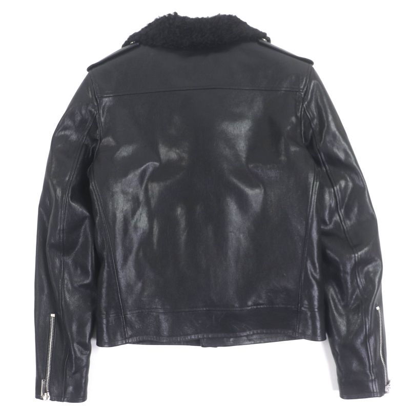  Saint Laurent Paris 484333 Sheepskin Lambleather Mouton Boa Zip-up Double