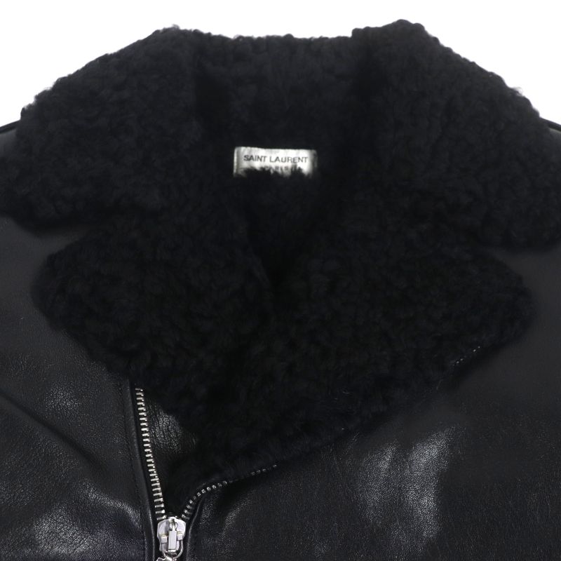  Saint Laurent Paris 484333 Sheepskin Lambleather Mouton Boa Zip-up Double