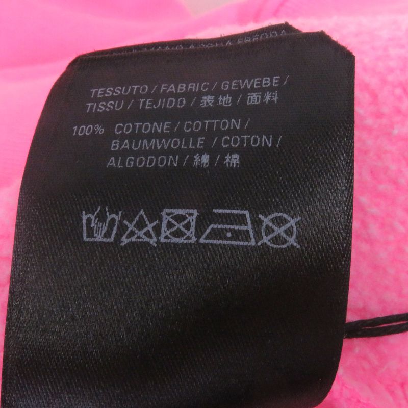 Balenciaga 578135 Campaign Logo Print Pullover Sweatshirt Hoodie Neon Pink XS