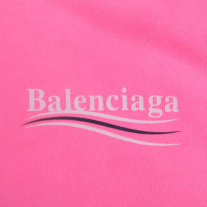 Balenciaga 578135 Campaign Logo Print Pullover Sweatshirt Hoodie Neon Pink XS