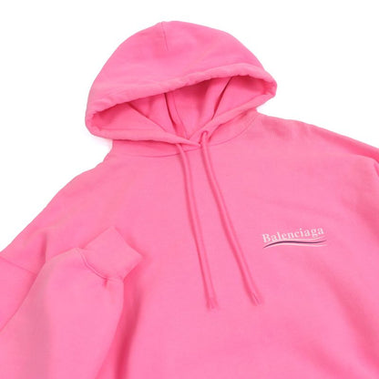 Balenciaga 578135 Campaign Logo Print Pullover Sweatshirt Hoodie Neon Pink XS