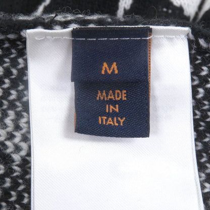 Louis Vuitton 23SS Thistle Wool Jacquard Knit Cardigan Black White M Made In