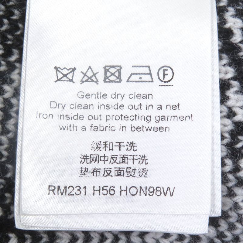 Louis Vuitton 23SS Thistle Wool Jacquard Knit Cardigan Black White M Made In